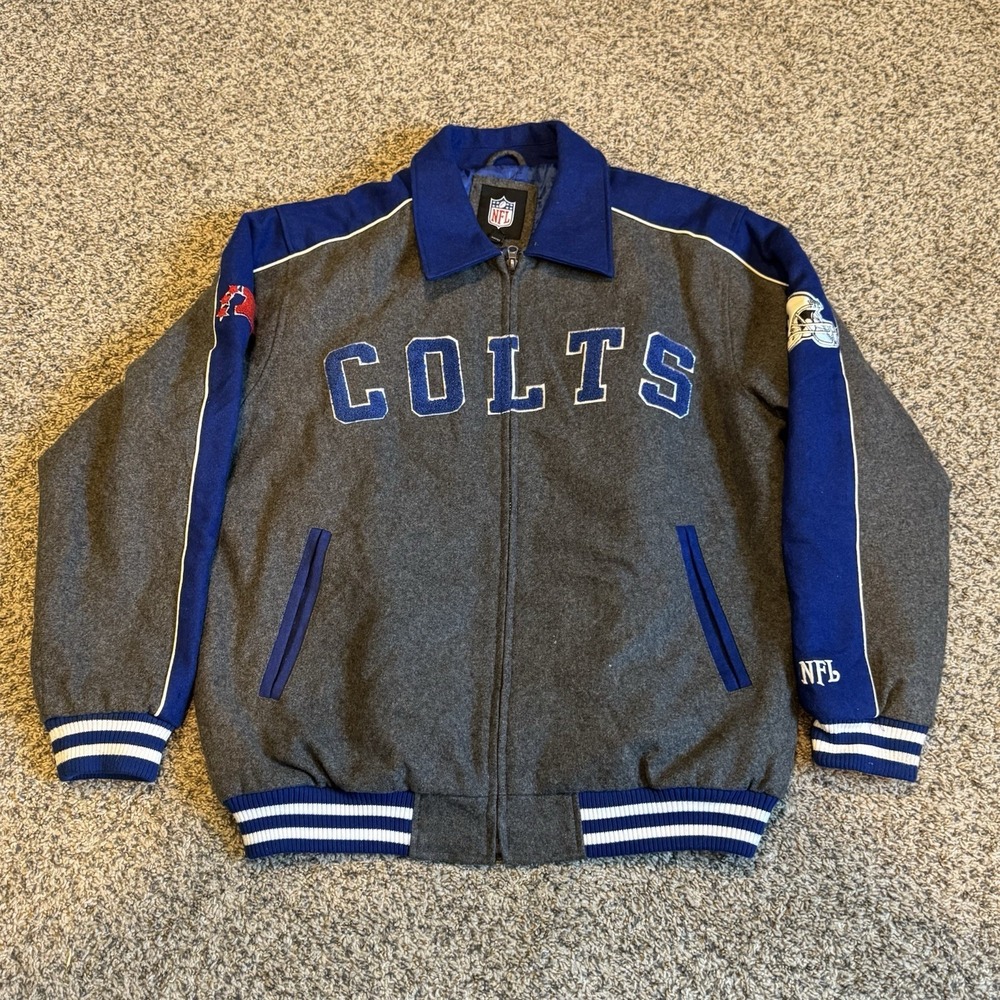 Vintage NFL Indianapolis Colts Varsity Jacket Mens Large Colt Spell Out Football